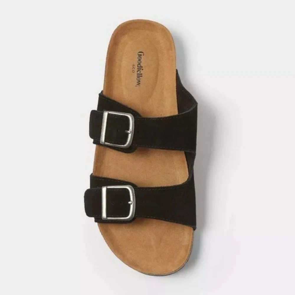 Men's Saul Suede Two Band Sandals – Goodfellow & Co Black Size 13 New With Tags